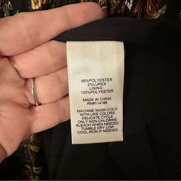 Frye & Co. Women’s Long Sleeve Black Floral Boho Flowy V Neck Dress Sz XXL GUC - Picture 9 of 11